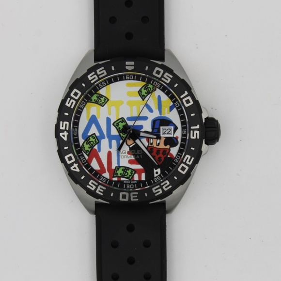 New Tag Heuer WAZ1119.FT8023 Black Formula 1 F1 Mens Watch Alec Monopoly Rubber - Picture 7 of 14